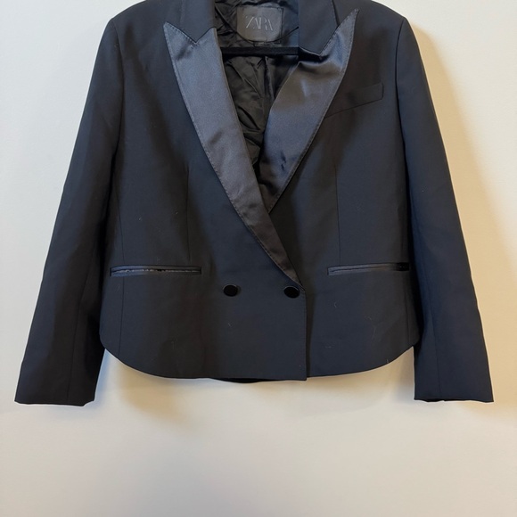 Zara limited edition women’s black tuxedo style blazer jacket - Picture 4 of 8